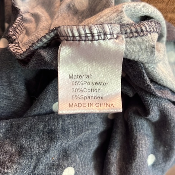 Simier Fariry blue with white Polka Dots Dress Sz L - Picture 10 of 15